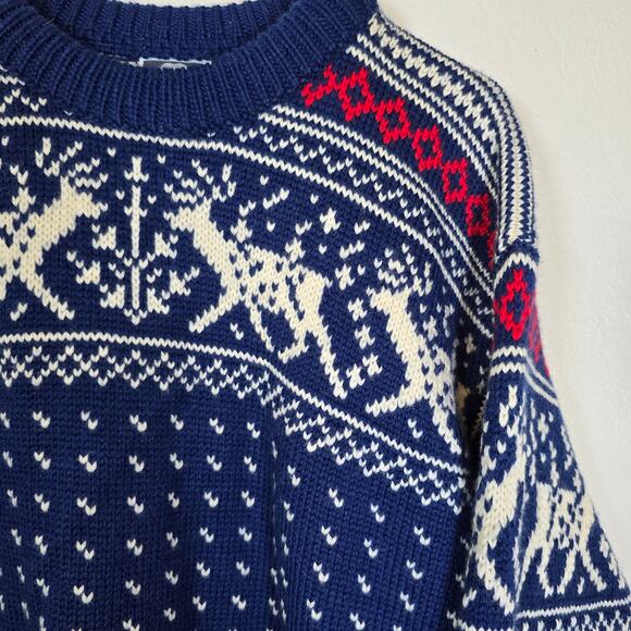 Vintage Dale of Norway Sweater Women's XS/S Reindeer Fair Isle Wool Nordic - Picture 4 of 10